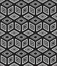 Black and white modern seamless geometric isometric pattern tile, modern background template