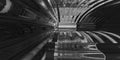 Black and white monochromatic abstract 3D interiour design modern future Royalty Free Stock Photo