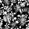 Black white monochrome snow snowflakes endless repeat