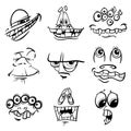 Black and white monster characters