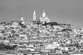 Black White Montmartre Sacre Coeur Church Buildings Paris France Royalty Free Stock Photo