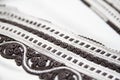 Black and white Moroccan Djellaba embroidery details Royalty Free Stock Photo