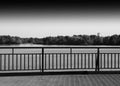 Black and white Moscow city quay background Royalty Free Stock Photo