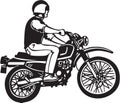 Black and White Motorbiker Illustration