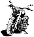 Black and White Motorcycle Drawing Royalty Free Stock Photo