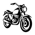 black white motorcycle vector bold front side cruiser illustration with high contrast Royalty Free Stock Photo