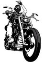 Black and White Motorcyclist From Gang