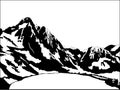 Black and white mountain