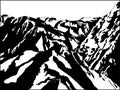 Black and white mountain