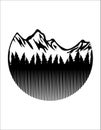 Black and white mountain, advanture logo