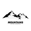 Black and White Mountain Explorer Adventure Badge Logo, Sign, Icon Vector Template Design Royalty Free Stock Photo