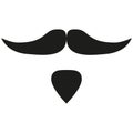 Black and white moustache beard silhouette set