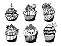 Black and white muffins set