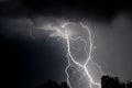 Black and white multiple lightning strike Royalty Free Stock Photo