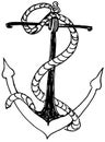 Black and White Nautical Anchor