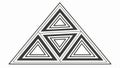 Black white nested triangle design, geometric and modern vector design Generative AI Royalty Free Stock Photo