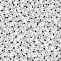 Black and white network web seamless pattern.