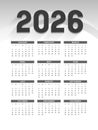 black white 2026 new year calendar layout Royalty Free Stock Photo