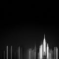 Black and white New York City skyline buildings with empty sky Royalty Free Stock Photo