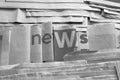 Black and white news on newspaper Royalty Free Stock Photo