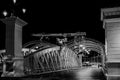 Black-white night view of Anderson Bridge in Singapore. Royalty Free Stock Photo