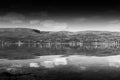 Black and white Norway community landscape background Royalty Free Stock Photo