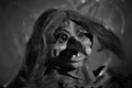 Black and white Norwegian female troll figurine