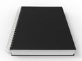 Black and white notebooks with spiral binding - closeup shot