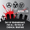 Black and White Nuance for Day of Remembrance for All Victims of Chemical Warfare Vector Art