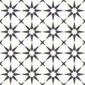 Black and white octagonal stars. Seamless vector pattern background.