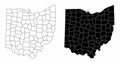 Ohio county maps Royalty Free Stock Photo