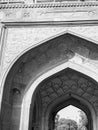 Black & White Old Architecture inside Red Fort in Delhi India during day time, Famous Red Fort Delhi inside view Royalty Free Stock Photo