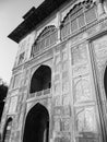 Black & White Old Architecture inside Red Fort in Delhi India during day time, Famous Red Fort Delhi inside view Royalty Free Stock Photo