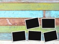 Black and white old blank photo frame on office desk Royalty Free Stock Photo