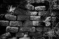 Black and white old brick wall for texture Royalty Free Stock Photo