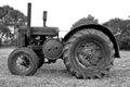 Black and White: Old classic tractor Royalty Free Stock Photo