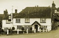 Black and white old english kent country pub Royalty Free Stock Photo