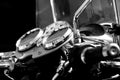 Black And White Old Motorbike Detail Royalty Free Stock Photo