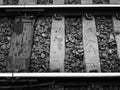 Black and White Old Tracks Royalty Free Stock Photo