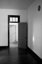 Black and White Open Door Empty Room Royalty Free Stock Photo