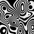 Black and white opposite abstract background. Contrast concept. Two piece material. 3d relief wavy fabric surface