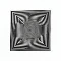 A black and white optical illusion featuring concentric, undulating stripes forming a Royalty Free Stock Photo