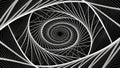 Black and White Abstract Line Swirl Optical Illusion Background Royalty Free Stock Photo