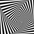 A black and white design optical illusion. Vasarely optical effect.