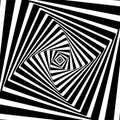 A black and white optical illusion. Vasarely optical effect. Vector