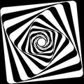 A black and white optical illusion. Vasarely optical effect. Vector