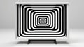 Black And White Optical Illusion Wall Art Print In White Frame Royalty Free Stock Photo