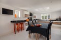 Black white orange modern fitted kitchen