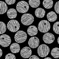 Black and white oranges. seamless pattern. Grungy.