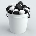Black and white Oreo bucket Royalty Free Stock Photo